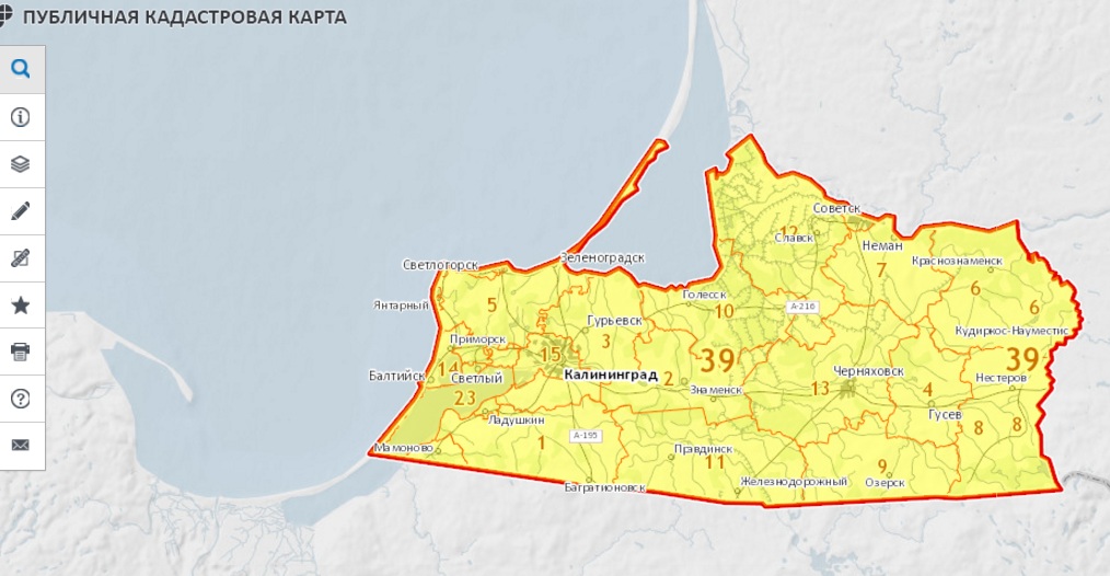 Кадастровая карта калининградской области официальный сайт
