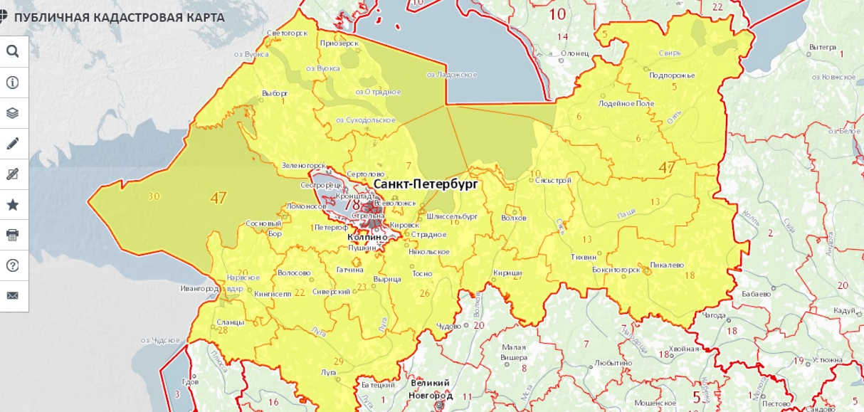 Публичная кадастровая карта ленинградской области официальный сайт