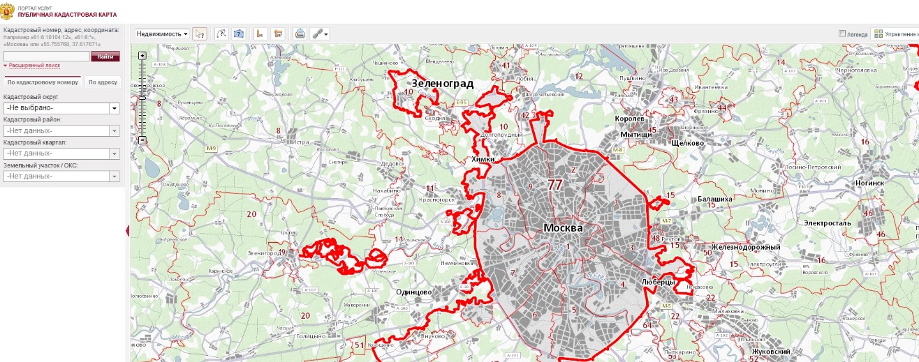 Публичная кадастровая карта Московской области