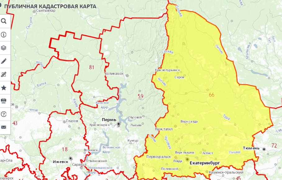 Росреестр публичная кадастровая карта свердловской области