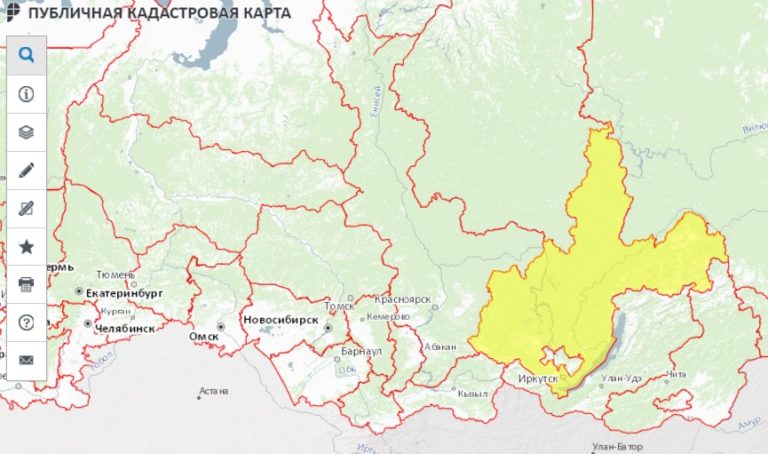 Публичная кадастровая карта Иркутской области