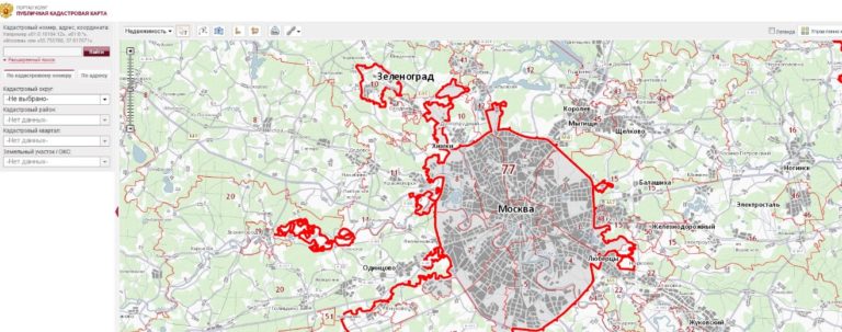 Публичная кадастровая карта московской