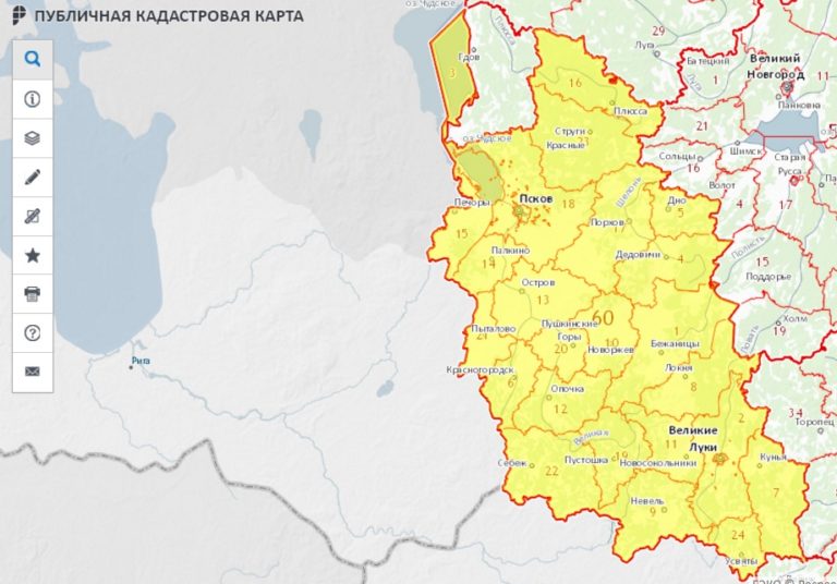 Росреестр псковской области карта публичная кадастровая карта