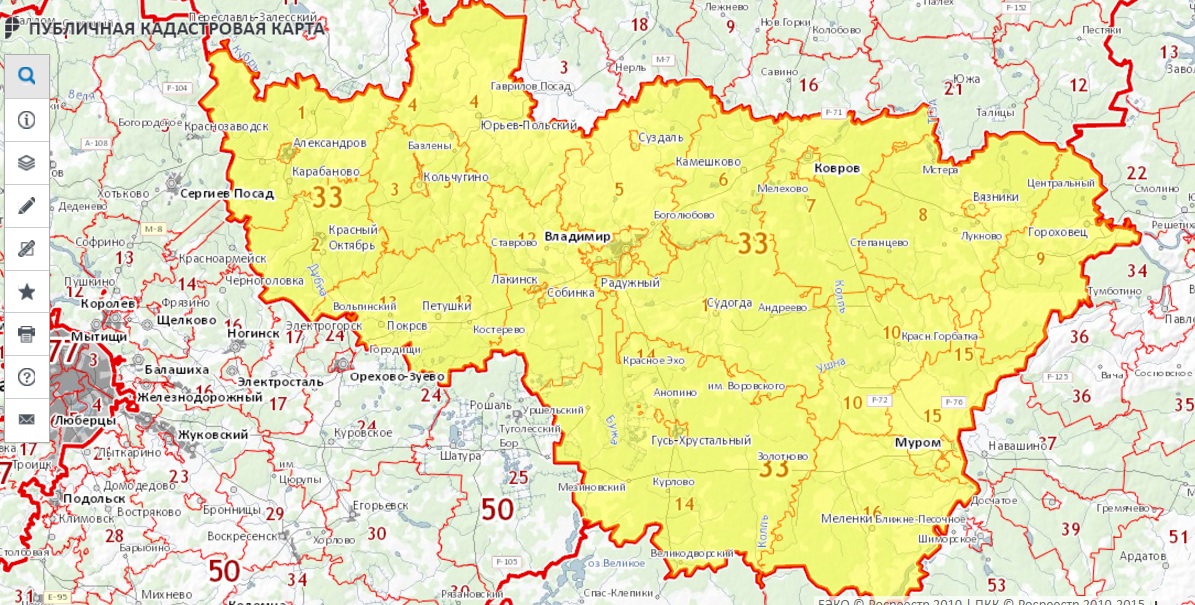 Публичная кадастровая карта владимирская
