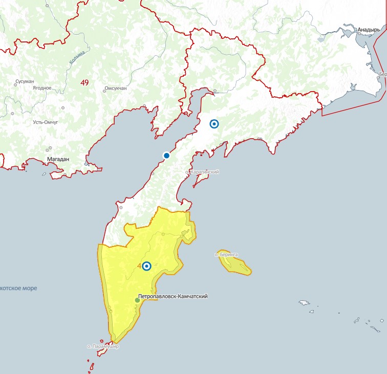 Публичная кадастровая карта Камчатского края