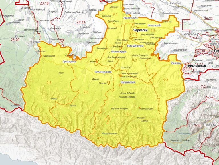 Карта карачаево черкесии подробная