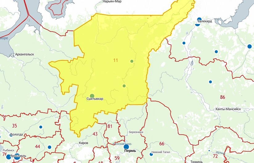 Публичная кадастровая карта республики Коми онлайн