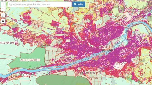 Публичная кадастровая карта Красноярска