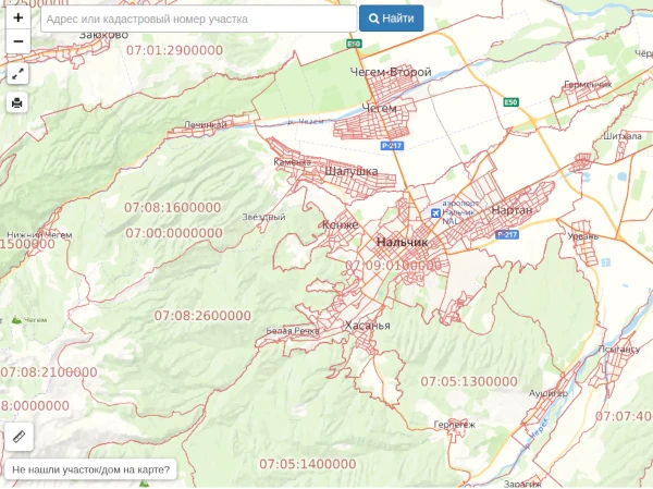 Публичная кадастровая карта Нальчика